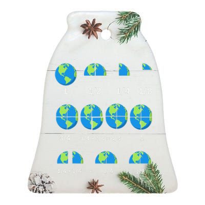 Earth Day Math Fractions Funny Nerd Teacher Ceramic Bell Ornament