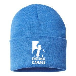 Emotional Damage Meme Asian Guy Cute Funny Quote Sustainable Knit Beanie