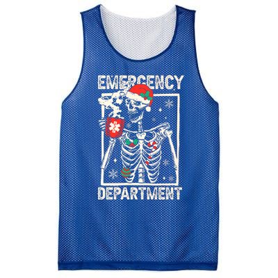 Emergency Departt Merry Christmas Skeleton Ed Tech Nurses Gift Mesh Reversible Basketball Jersey Tank