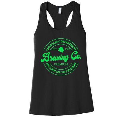 Emergency Department Metabolize To Freedom St Patricks Day Women's Racerback Tank