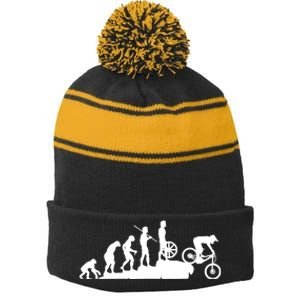 Evolution Downhill Mountain Bike Biking Stripe Pom Pom Beanie