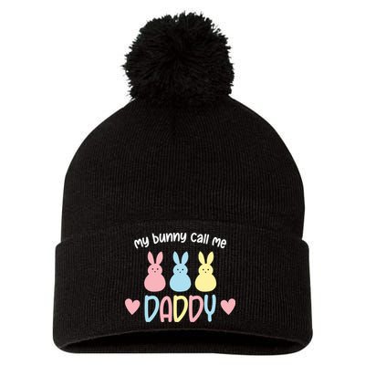 Easter Day My Favorite Bunnies Call Me Daddy Easter Father's Day Pom Pom 12in Knit Beanie
