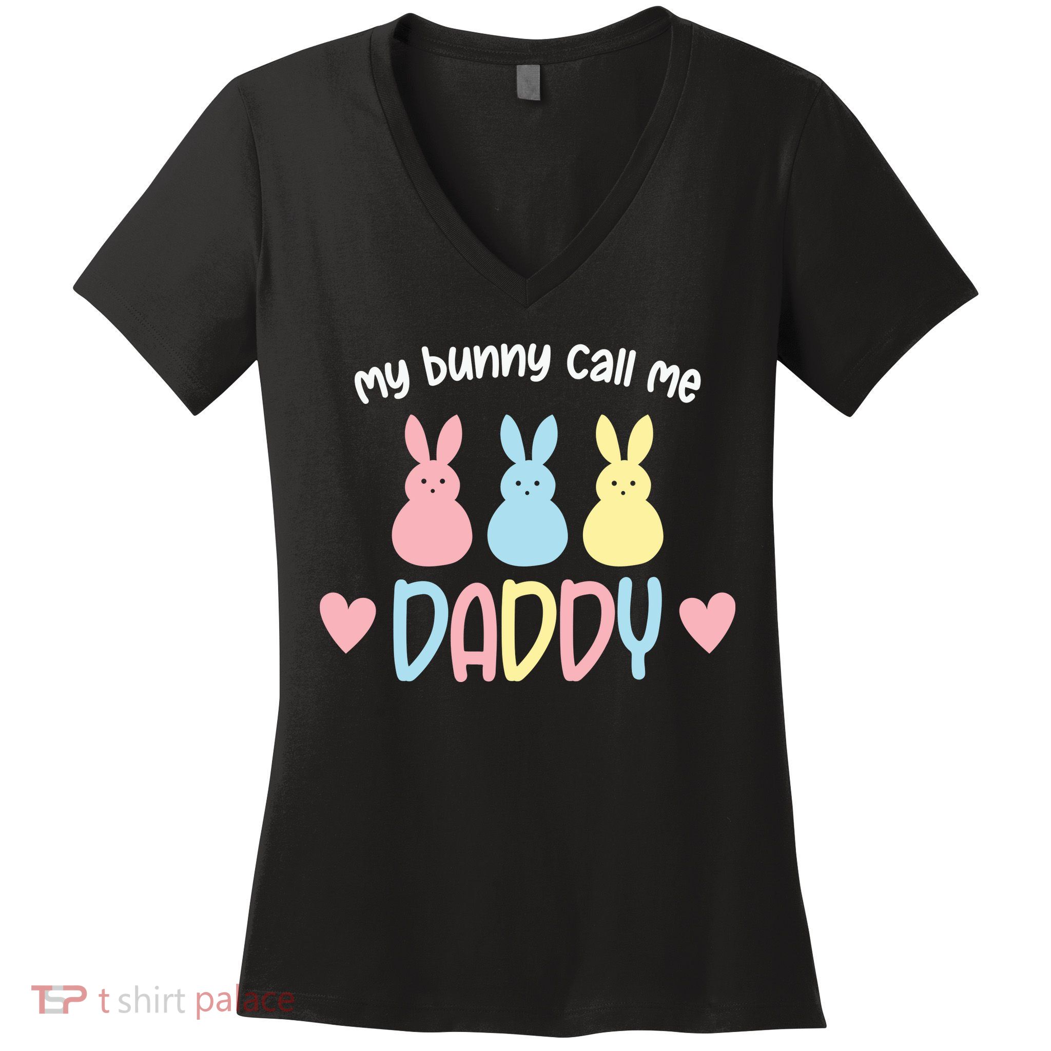 Easter Day My Favorite Bunnies Call Me Daddy Easter Father's Day Women's V-Neck T-Shirt
