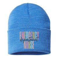 Emergency Departt Nurse Technician Er Nurse Life Gift Sustainable Knit Beanie