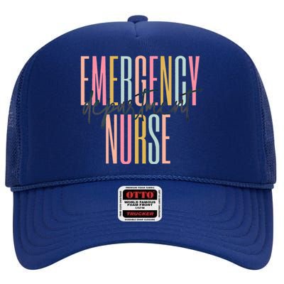 Emergency Departt Nurse Technician Er Nurse Life Gift High Crown Mesh Back Trucker Hat