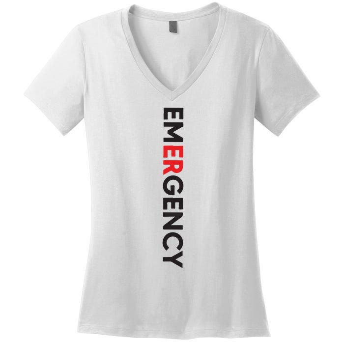 Emergency Department Nurse ER Nurse Women's V-Neck T-Shirt