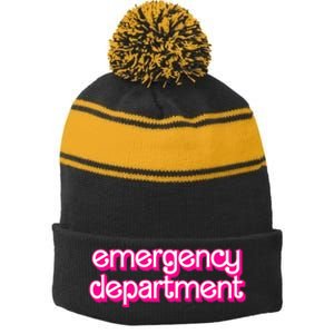 Emergency Department Nurses Er Doctor Stripe Pom Pom Beanie