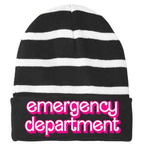 Emergency Department Nurses Er Doctor Striped Beanie with Solid Band