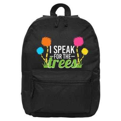Earth Day Nature Lover Design Speak For The Trees 16 in Basic Backpack