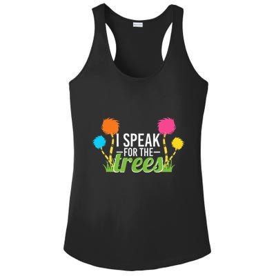 Earth Day Nature Lover Design Speak For The Trees Ladies PosiCharge Competitor Racerback Tank