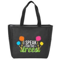 Earth Day Nature Lover Design Speak For The Trees Zip Tote Bag