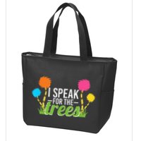 Earth Day Nature Lover Design Speak For The Trees Zip Tote Bag