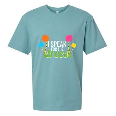 Earth Day Nature Lover Design Speak For The Trees Sueded Cloud Jersey T-Shirt