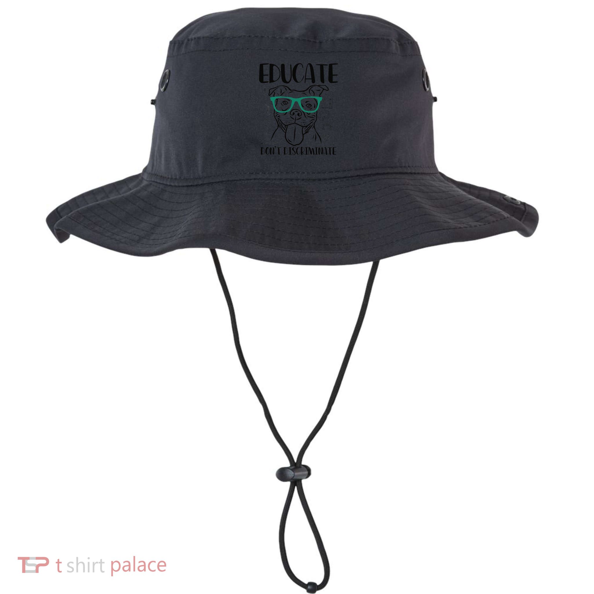 Educate Do Not Discriminate Pitbull Dog Funny Bucket Hat