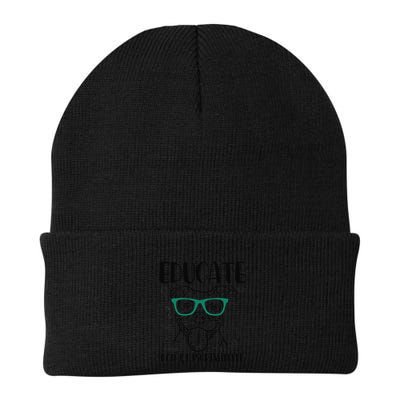 Educate Do Not Discriminate Pitbull Dog Funny Beanie