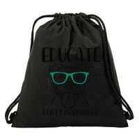 Educate Do Not Discriminate Pitbull Dog Funny Drawstring Bag
