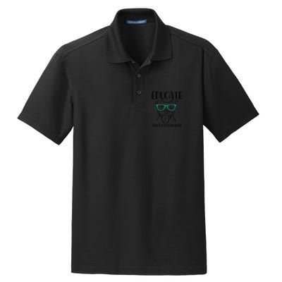 Educate Do Not Discriminate Pitbull Dog Funny Dry Zone Grid Polo