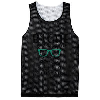 Educate Do Not Discriminate Pitbull Dog Funny Mesh Reversible Basketball Jersey Tank