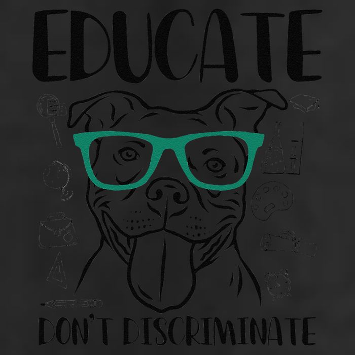 Educate Do Not Discriminate Pitbull Dog Funny 25L Jumbo Tote
