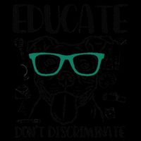Educate Do Not Discriminate Pitbull Dog Funny Short Acrylic Beanie