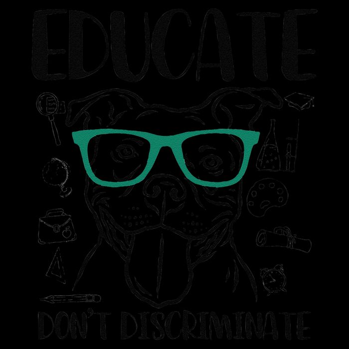 Educate Do Not Discriminate Pitbull Dog Funny Short Acrylic Beanie