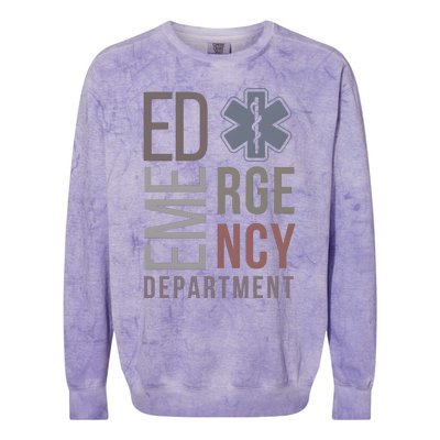 Emergency Department Nurse Nursing Health Care Colorblast Crewneck Sweatshirt