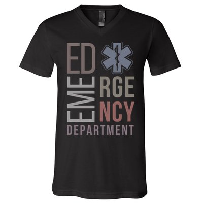Emergency Department Nurse Nursing Health Care V-Neck T-Shirt