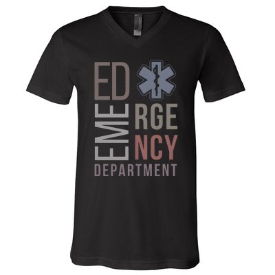 Emergency Department Nurse Nursing Health Care V-Neck T-Shirt