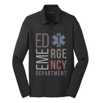 Emergency Department Nurse Nursing Health Care Silk Touch Performance Long Sleeve Polo