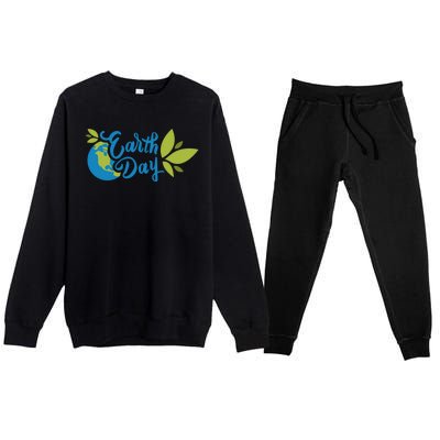 Earth Day Nature Awareness Premium Crewneck Sweatsuit Set