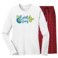 Earth Day Nature Awareness Women's Long Sleeve Flannel Pajama Set 