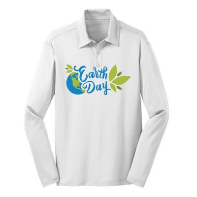 Earth Day Nature Awareness Silk Touch Performance Long Sleeve Polo