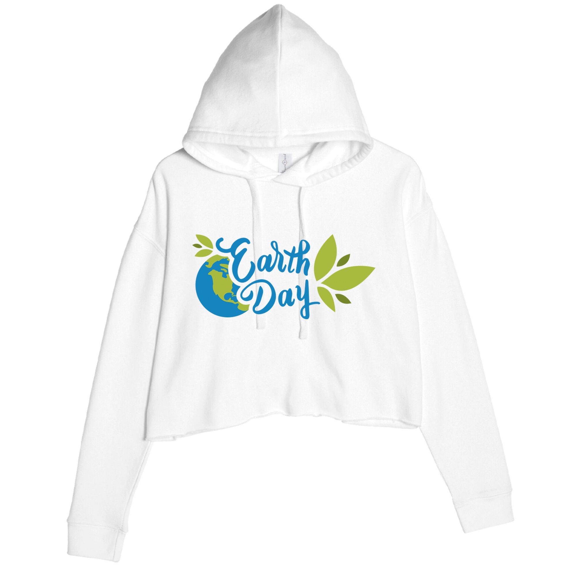 Earth Day Nature Awareness Crop Fleece Hoodie