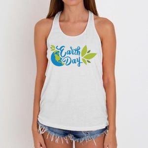 Earth Day Nature Awareness Women's Knotted Racerback Tank