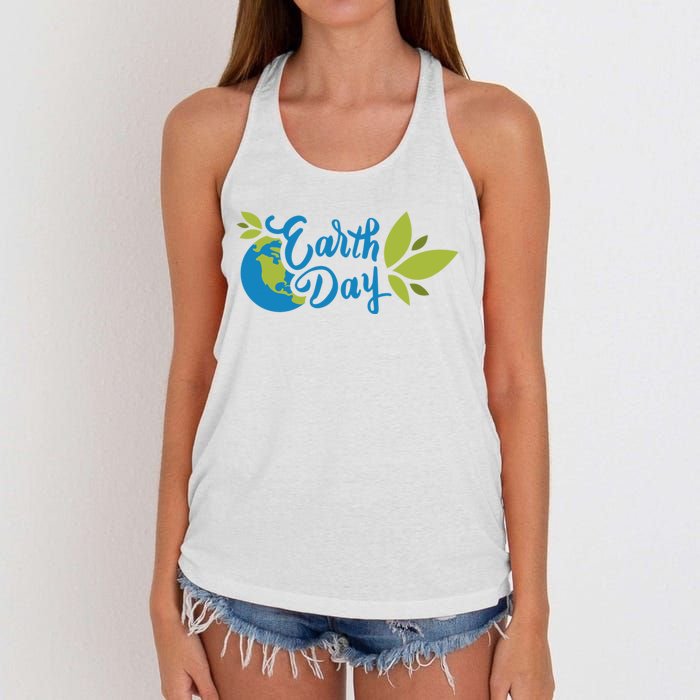 Earth Day Nature Awareness Women's Knotted Racerback Tank