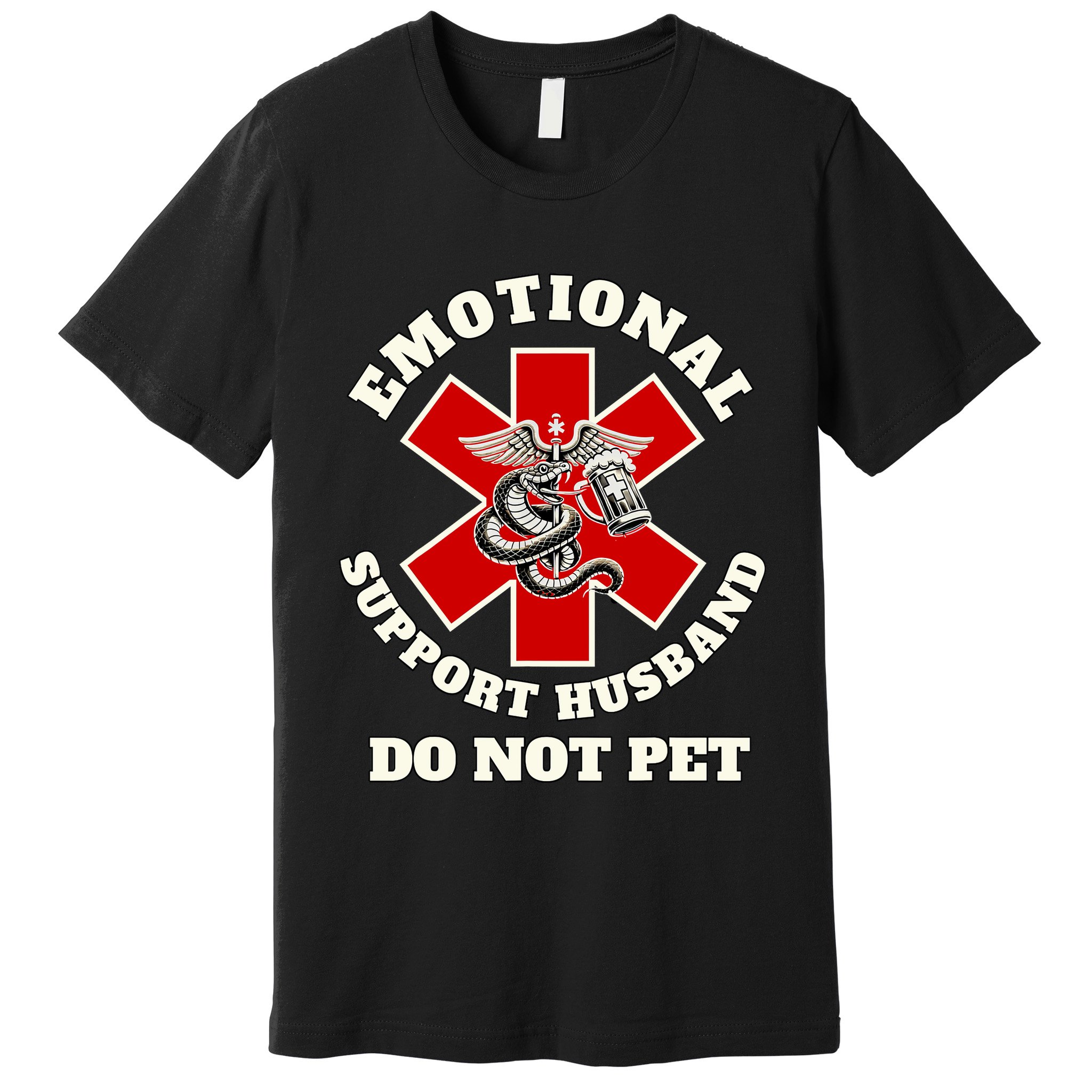 Emotional Do Not Pet Emotional Support Husband Premium T-Shirt