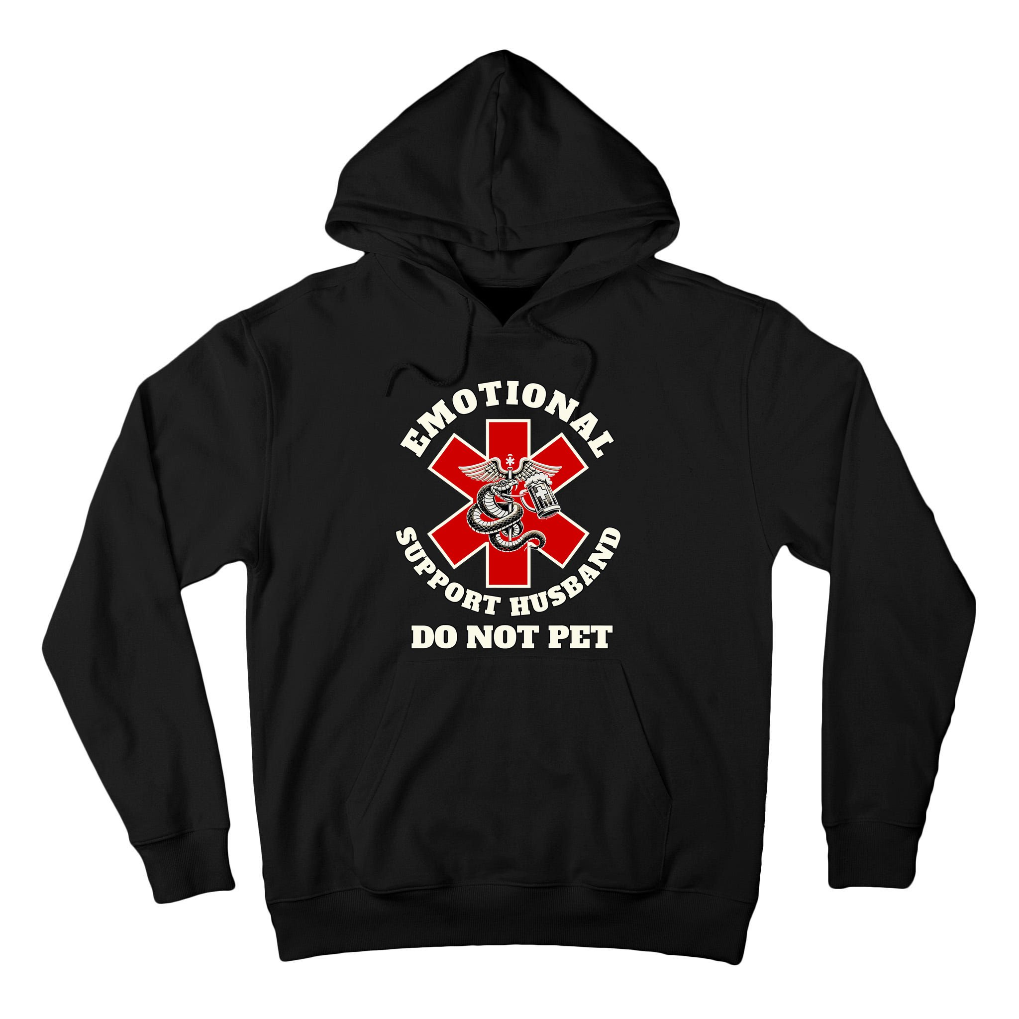 Emotional Do Not Pet Emotional Support Husband Tall Hoodie