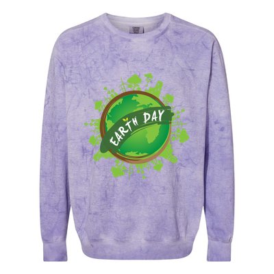 Earth Day Nature Globe Colorblast Crewneck Sweatshirt