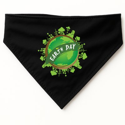 Earth Day Nature Globe USA-Made Doggie Bandana