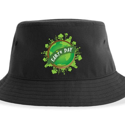 Earth Day Nature Globe Sustainable Bucket Hat