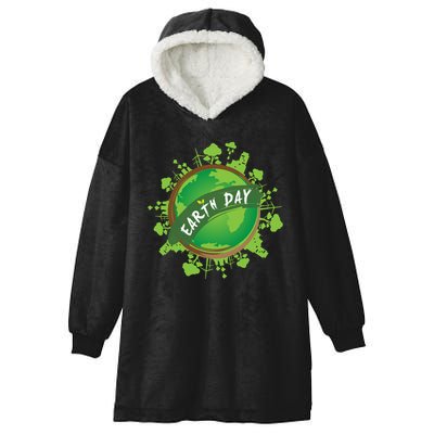 Earth Day Nature Globe Hooded Wearable Blanket
