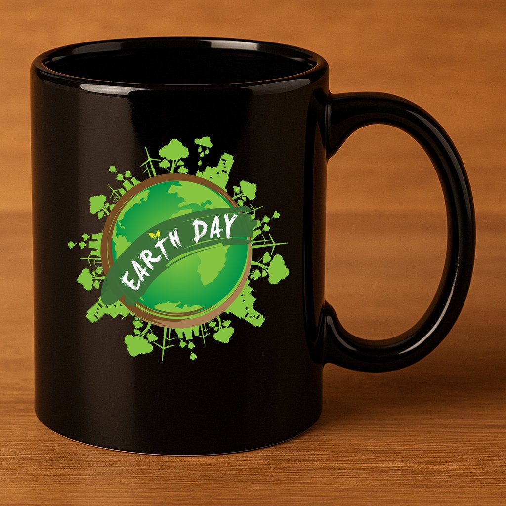 Earth Day Nature Globe 11oz C Handle Ceramic Mug