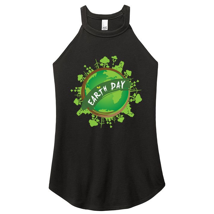 Earth Day Nature Globe Women's Perfect Tri Rocker Tank