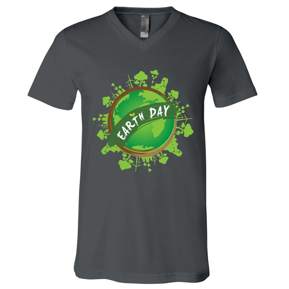 Earth Day Nature Globe V-Neck T-Shirt