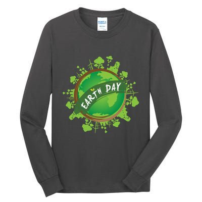 Earth Day Nature Globe Tall Long Sleeve T-Shirt