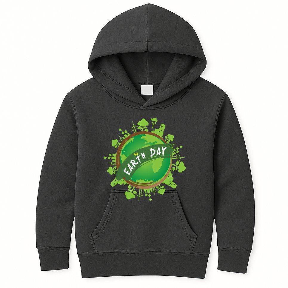 Earth Day Nature Globe Kids Hoodie