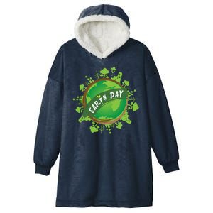 Earth Day Nature Globe Hooded Wearable Blanket