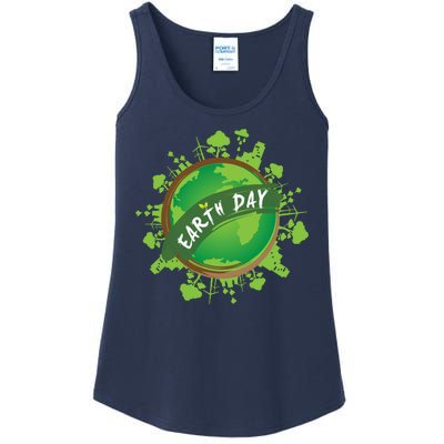 Earth Day Nature Globe Ladies Essential Tank