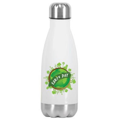 Earth Day Nature Globe Stainless Steel Insulated Water Bottle