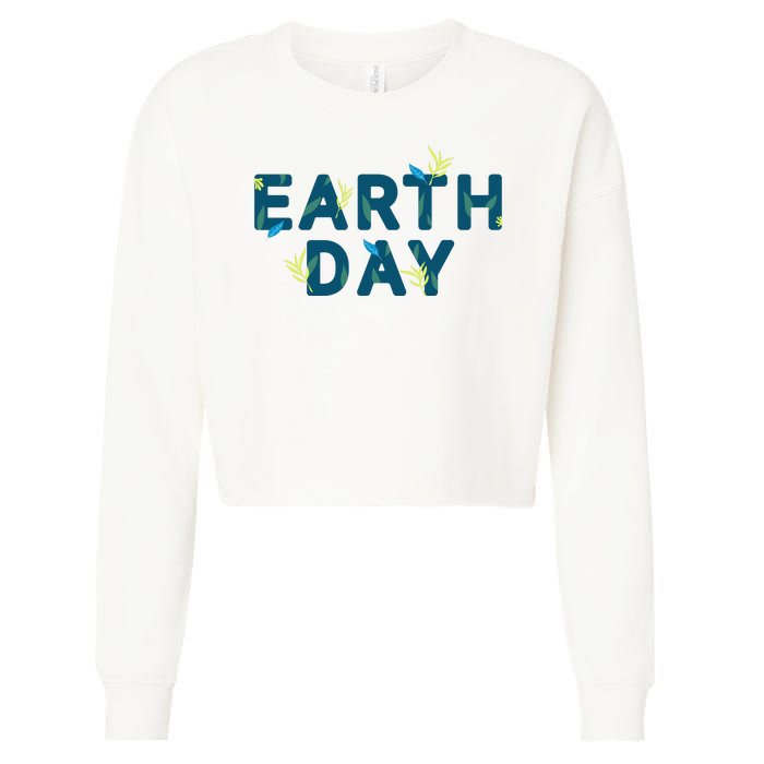 Earth Day Nature Cropped Pullover Crew